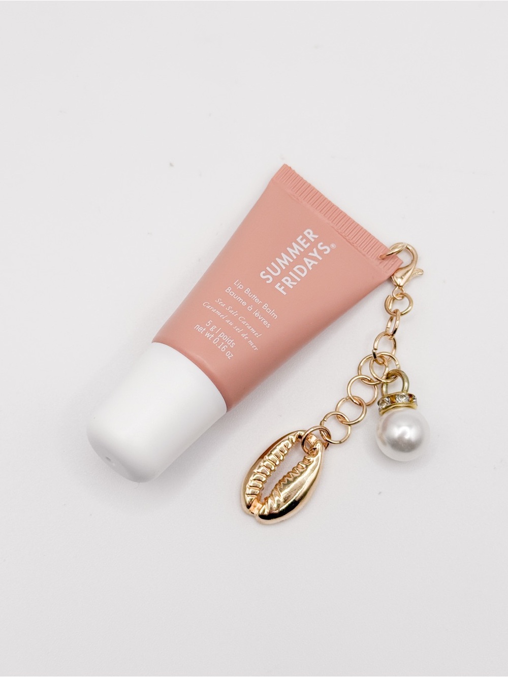 Summer Fridays Sea Salt Caramel Mini Lip Butter Balm + Beach Charm